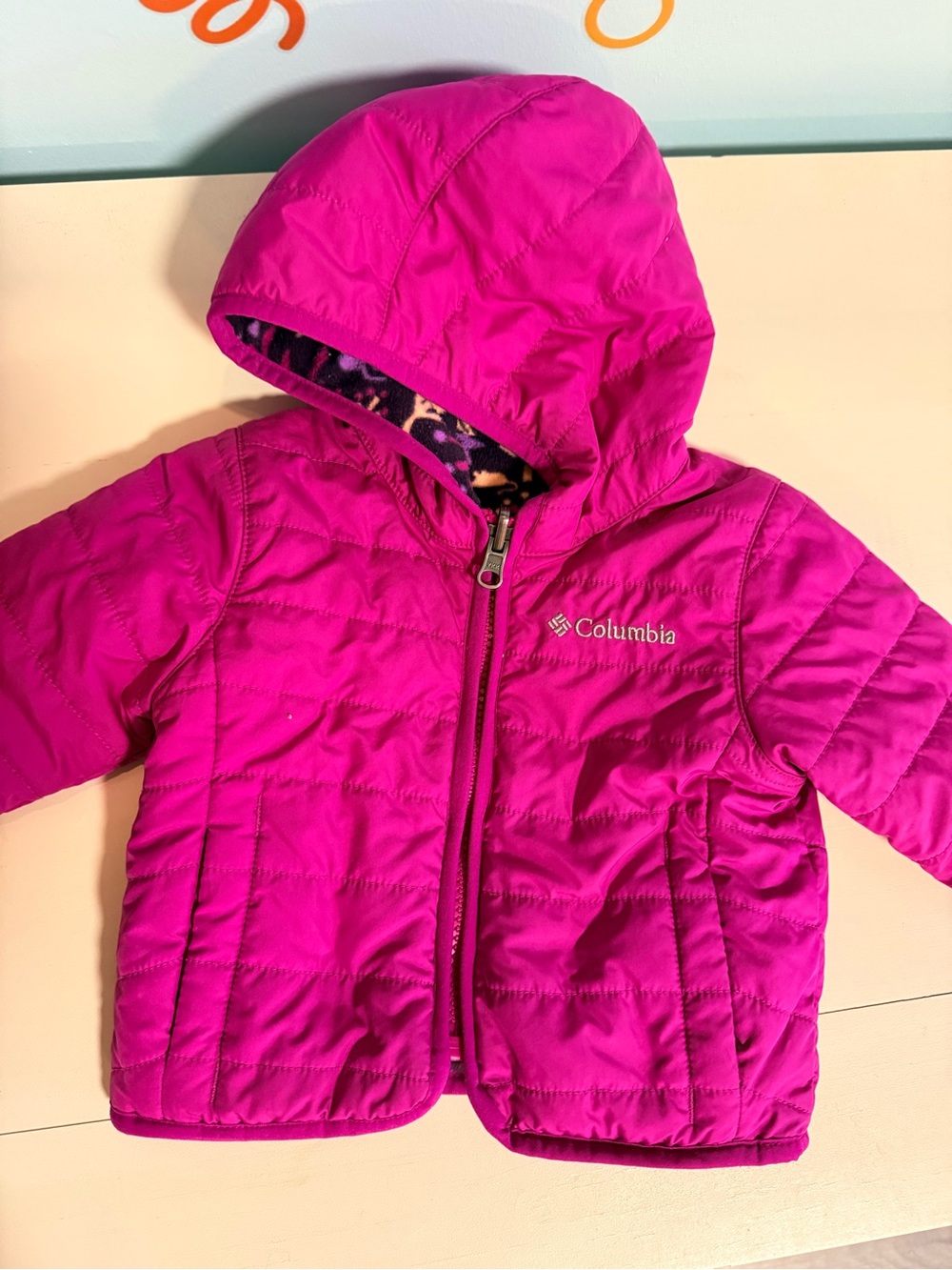Columbia Girls' Bright Magenta Hooded Puffer Jacket